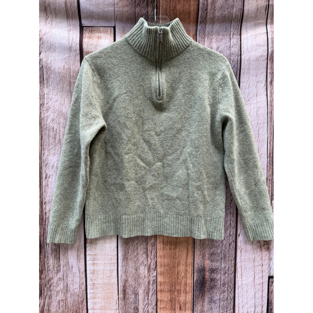 J.Crew Vintage Premium Lambswool Quarter Zip Sweater Beige Heritage Medium